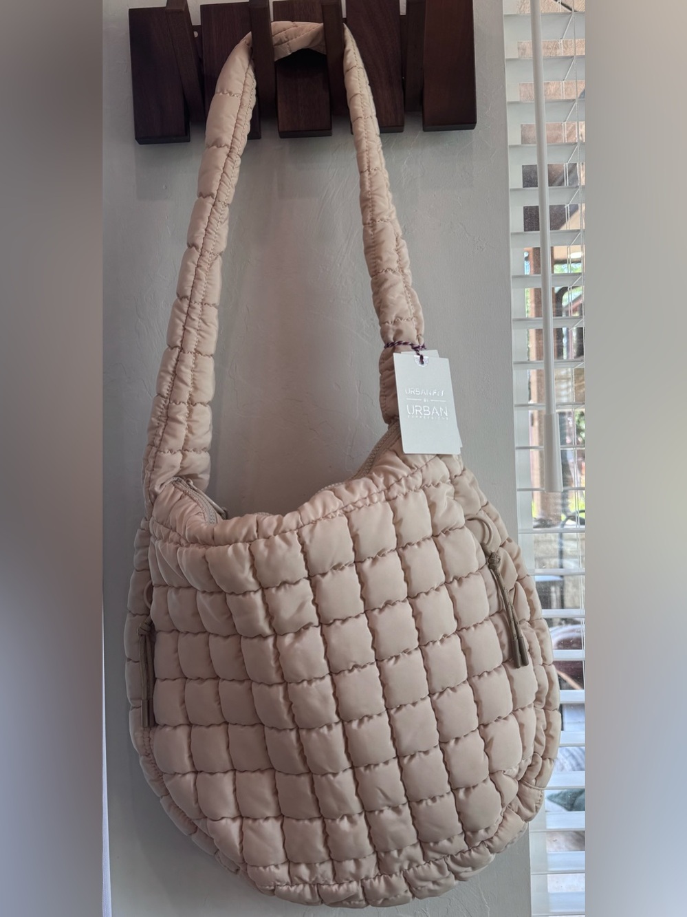Urban Outfitters cream Quilted Shoulder Bag